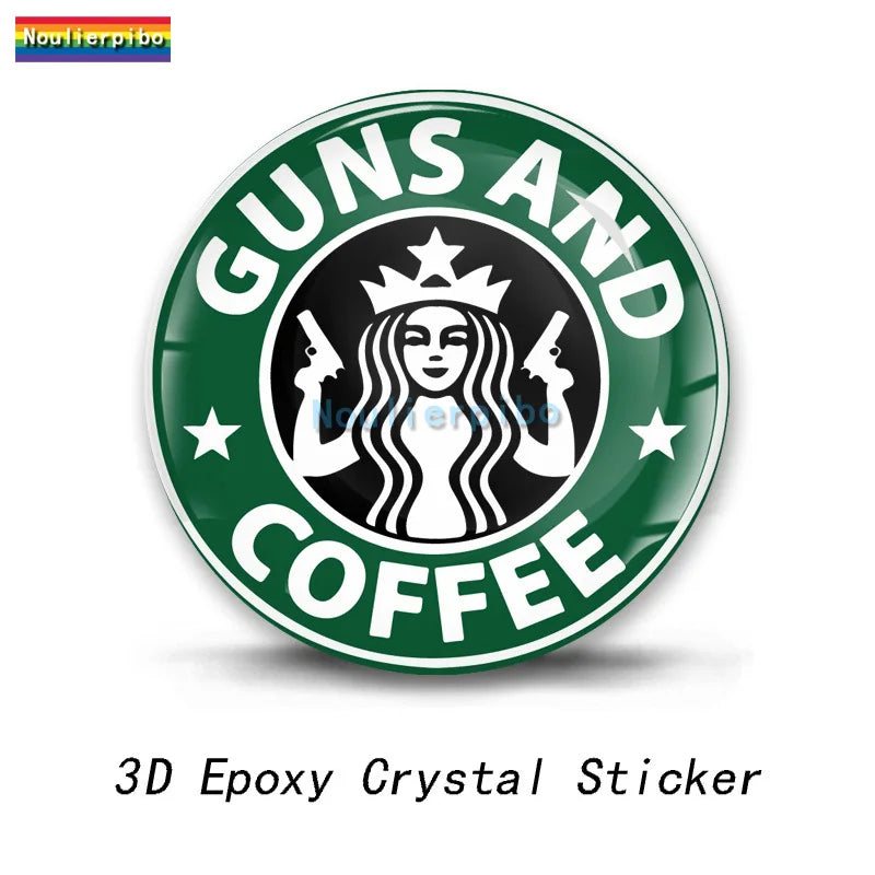 3D Cool Stereo Dome Usa Gun Flexible Sticker Motorcycle