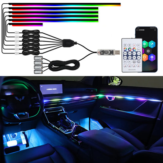 For Tesla USB APP Remote Control In Interior Acrylic Ambient RGB