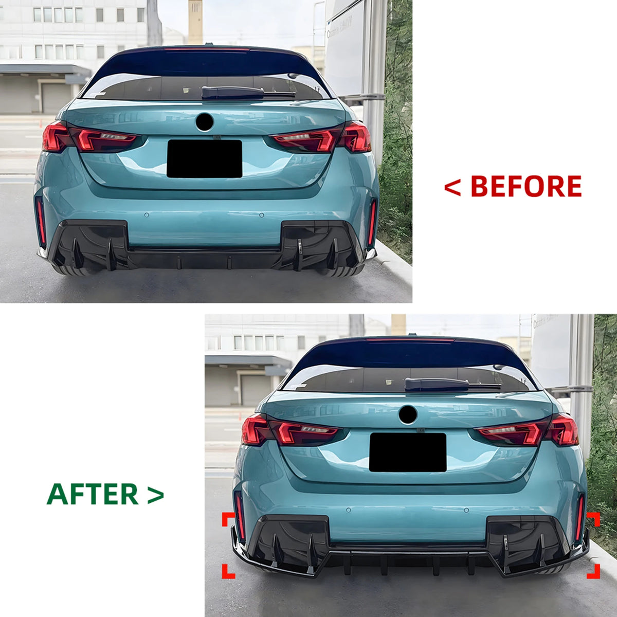 For BMW 1 Series F70 M 3PCS Rear Bumper Diffuser Bracket Spoiler