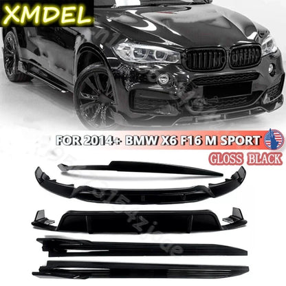 For BMW X6 F16 M Sport Front Lip Rear Spoiler Diffuser Side