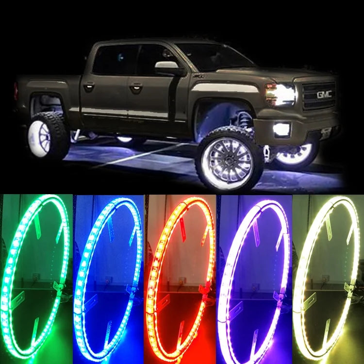 For Jeep Wrangler RGB Smd Color Wheel Rim APP Control Waterproof