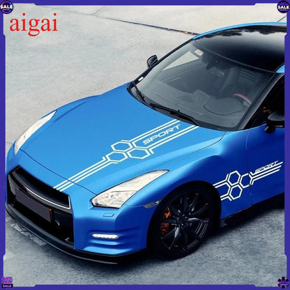 Honeycomb Sport Racing Hood Stickers self-adhesive Vinyl Decals