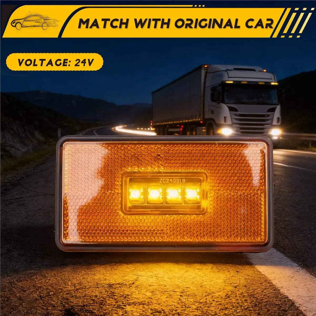 For 5 6 Series P R Compatible 2PCS 24V Truck 4LED Side Marker
