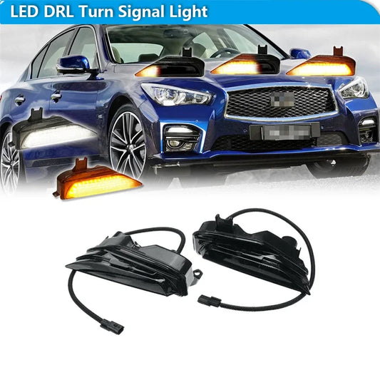 For Infiniti Q50 Q50S Sport 2014-2020 dual-color Dynamic Amber