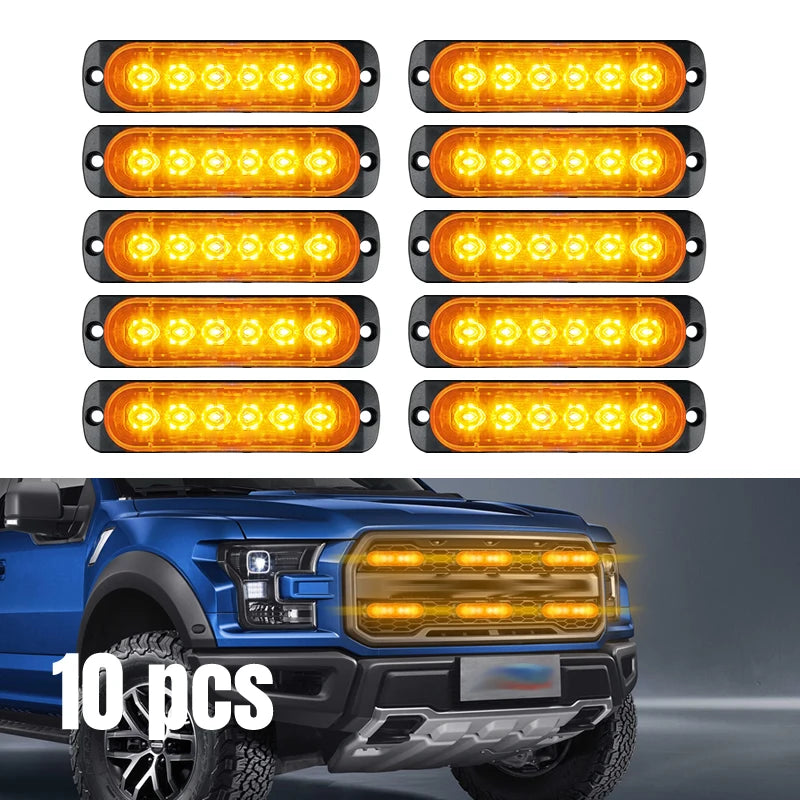 10PCS Emergency Strobe Warning Flashing Caution Construction