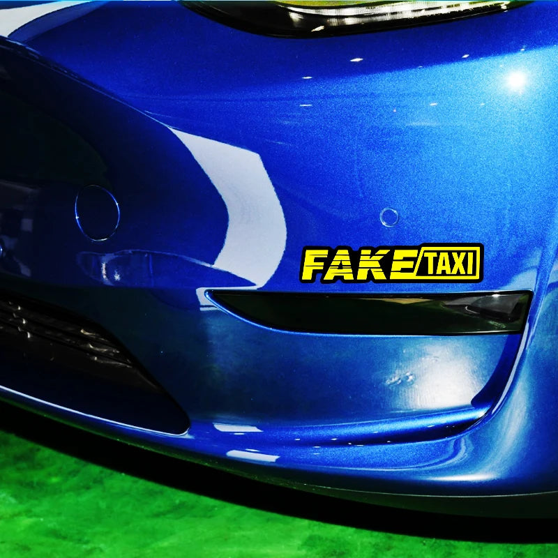 Yellow Fake Taxi Logo Pvc Waterproof Window Laptop Trunk
