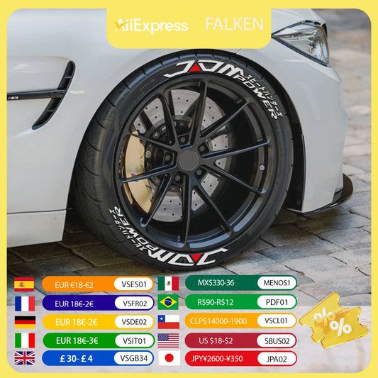 3D Thicken Jdm Letters Pvc Wheel Sticker Tire Fashion