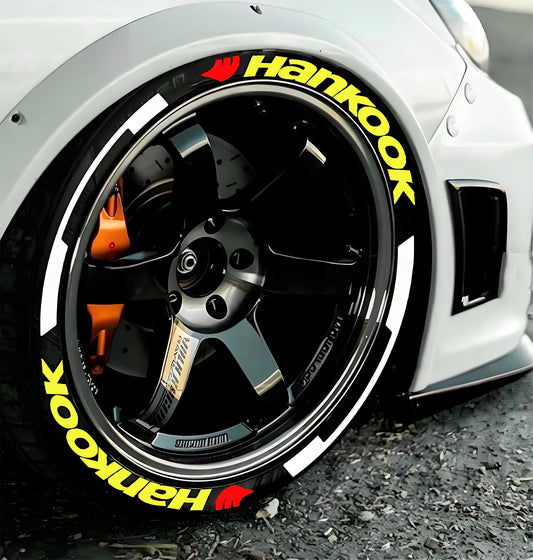 For 4 Tires Permanent Tire Wheel Stickers Lettering Tuning 3D