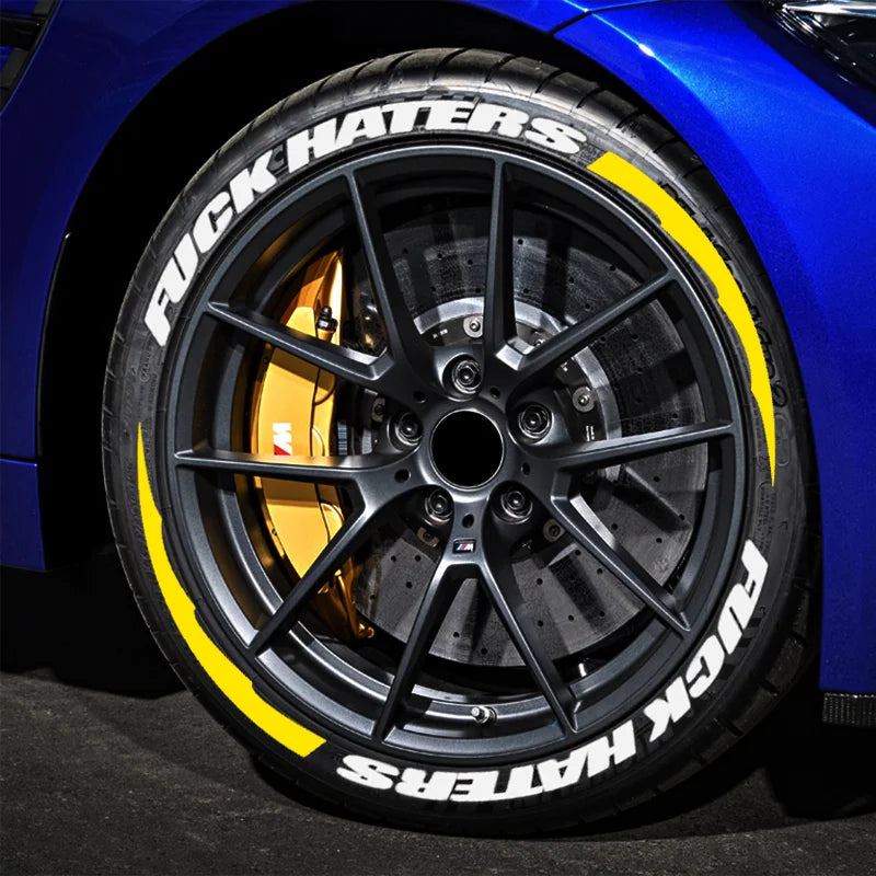 Fuxk Haters Tire Lettering Sticker 1.06 Inch Font Personlized