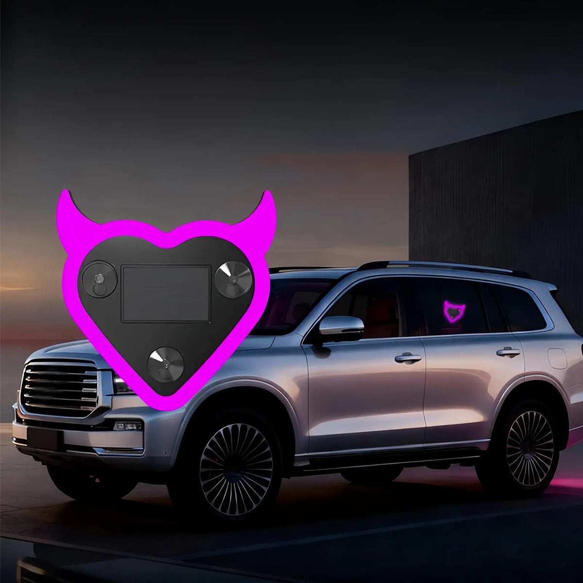 For Dashboard Heart Shape Solar Rechargeable Neon Ambient
