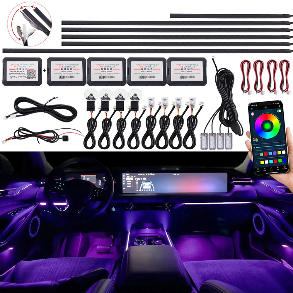 Newest Hidden Ambient Interior Matt Black Acrylic Strip