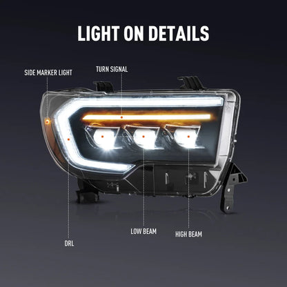 For Toyota Sequoia 2008-2022 Tundra 2007-13 Head Headlight