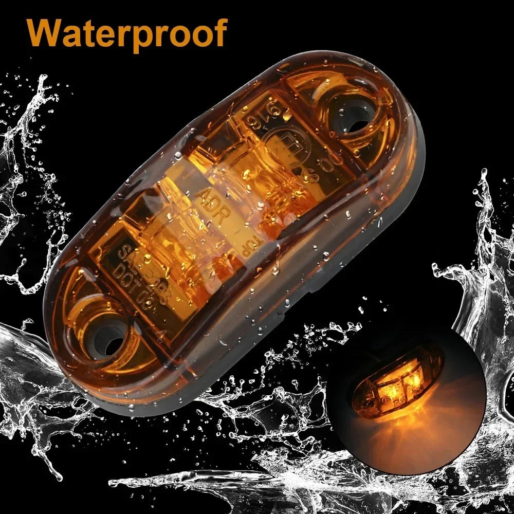 For Trailer 2PCS 12V 24V Truck Daytime Running Drl Lamps Warning