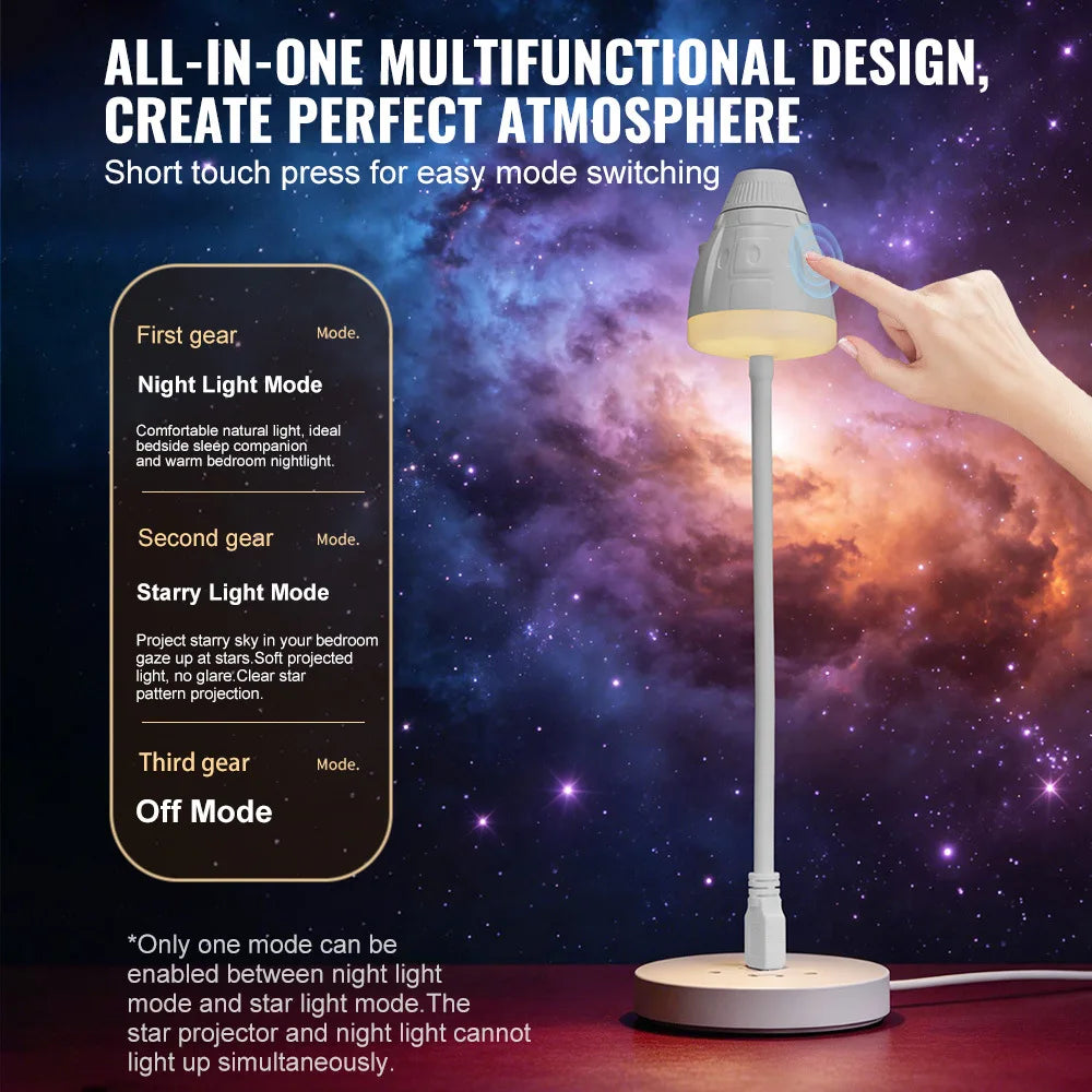For Bedroom Home Auto Interior USB Starry Sky Projector Night