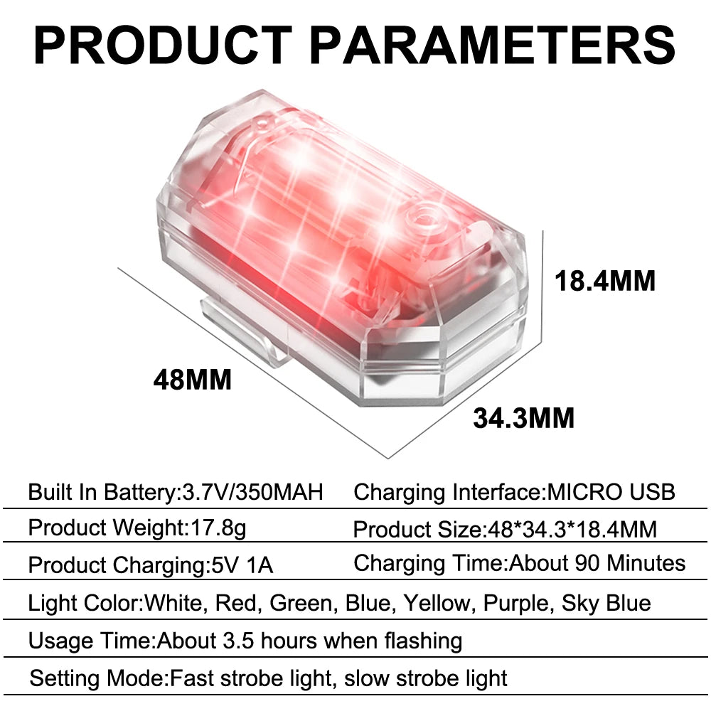 Motorcycle Scooter Warning Flash Waterproof 2.4g Wireless Remote