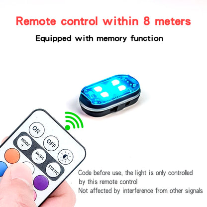 6PCS RGB Strobe Motorcycle Flash Position Wireless Aircraft