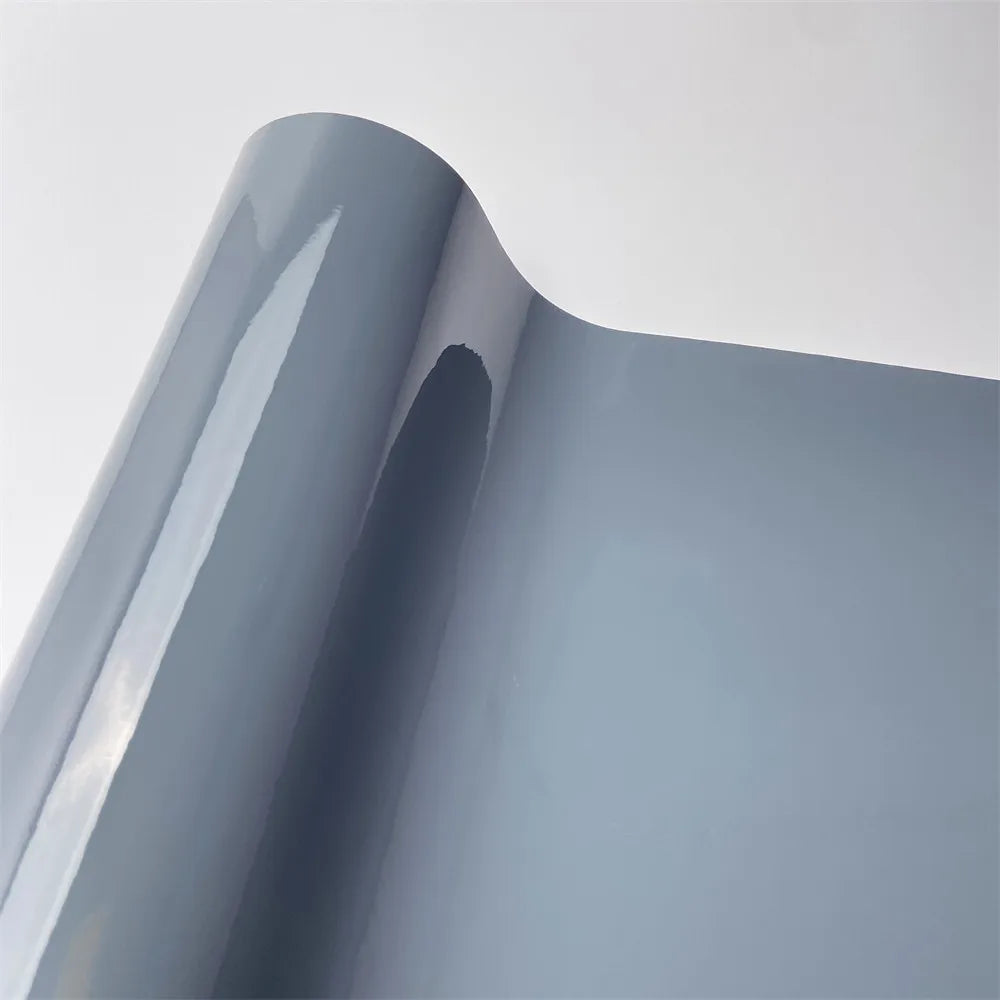 For Motorcycle Gloss Grey Vinyl Wrap Film Waterproof Shiny