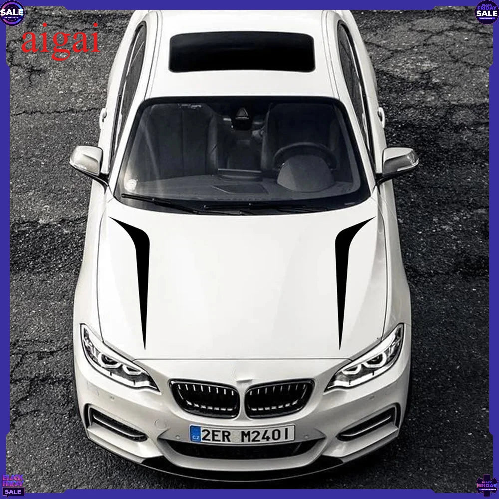 For Audi BMW Ford Volkswagen Toyota 2PCS Hood Cover Stickers