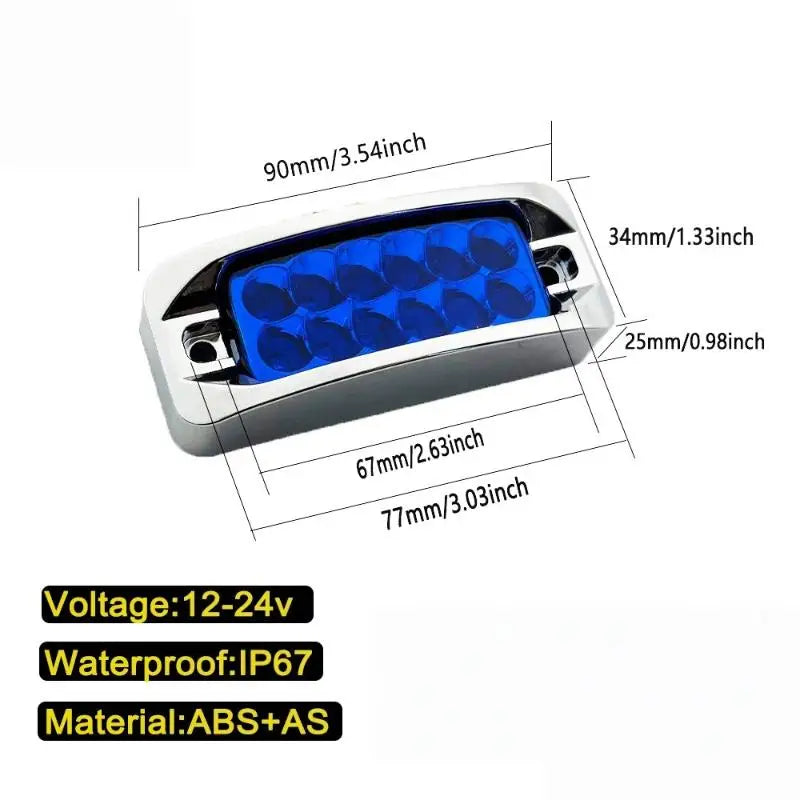 1PCS 12-24v Amber Side Marker Turn Signal Clearance Truck