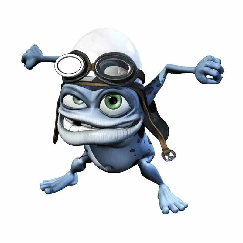 Funny Beautiful Anime Crazy Frog Sticker Waterproof Cover Scratch
