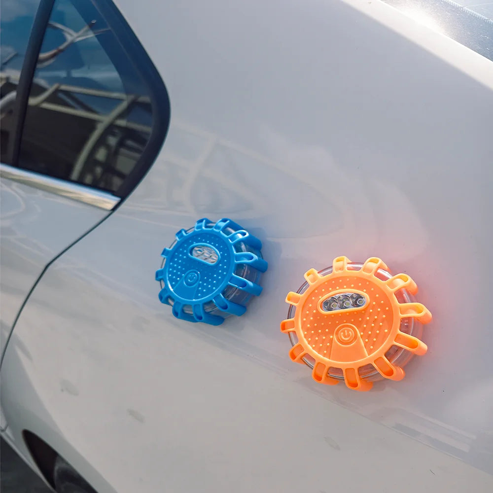Battery Powered Road Flares Warning Blue Orange Emergency Strobe