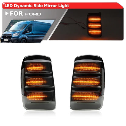 For Ford Transit MK8 Mkviii 2014-2020 Smoked Sequential Rearview
