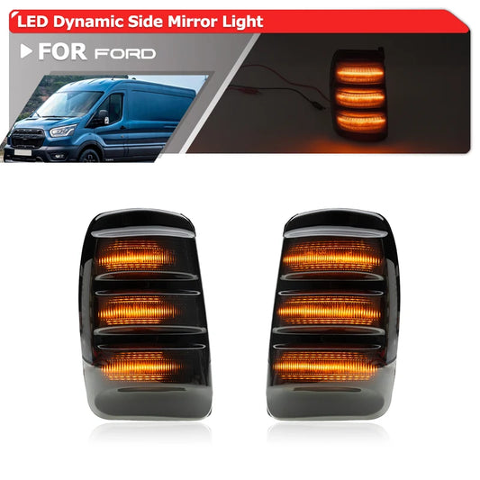For Ford Transit MK8 Mkviii 2014-2020 Smoked Sequential Rearview