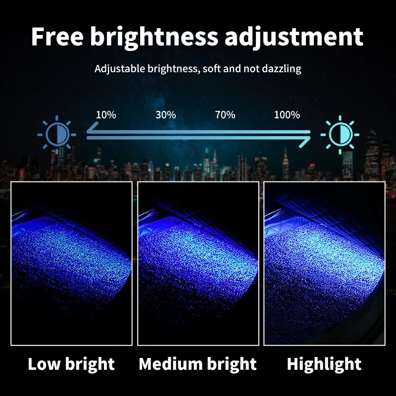 4PCS Foot Ambient USB Neon Mood Lighting Backlight Music
