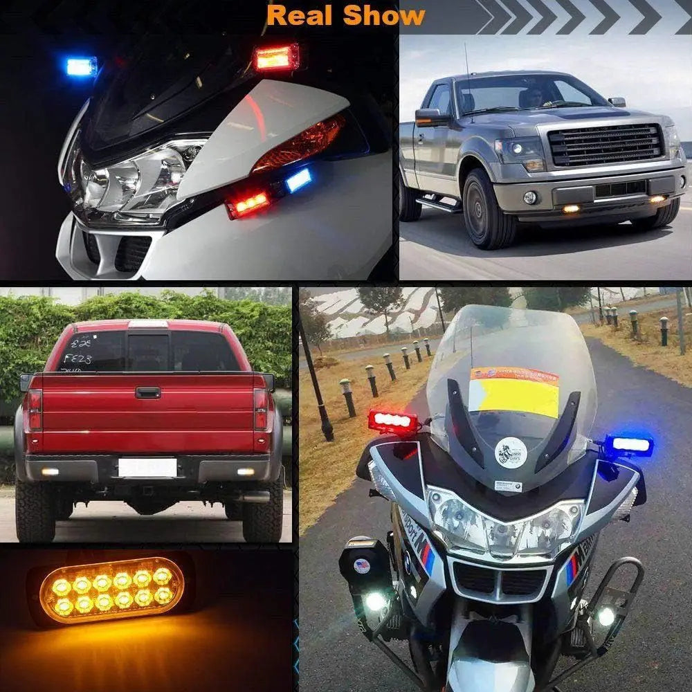 For Trailer 12LED Strobe Hazard Beacon Emergency Flashing Side