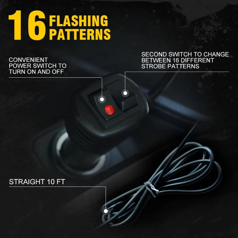 12V 60W Emergenecy Warning Flashing Super Bright Amber Hazard