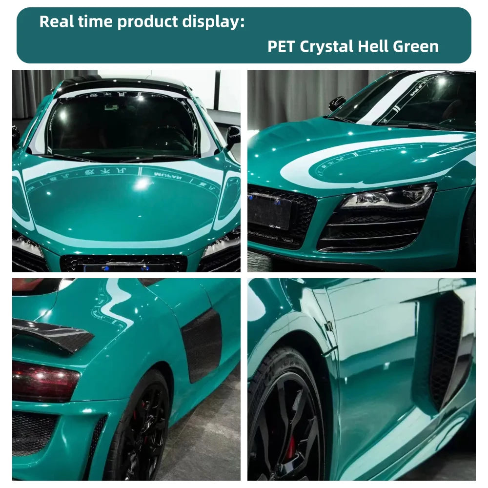 Super Bright Crystal Hell Green Full Wrap Vinyl Pvc