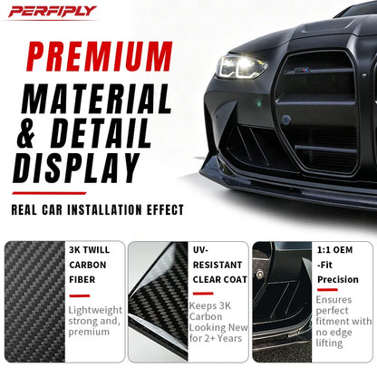 For BMW M3 G80 G81 M4 Real Dry Carbon Fiber Front Bumper Vents