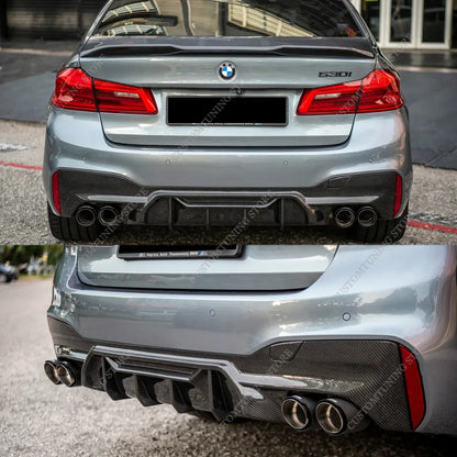 For BMW G30 G31 Compitition Style Rear Splitter Diffuser Lip