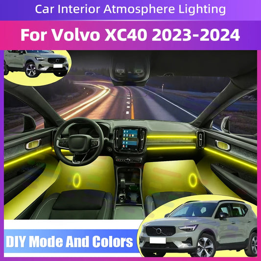 For Volvo XC40 2 Interior LED Strip 64color Multiple Modes