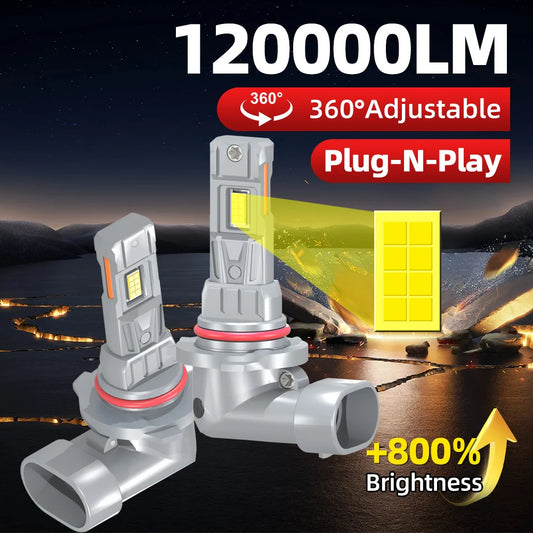 300W Turbo H7 H1 H4 Headlight Bulbs Canbus 120000LM