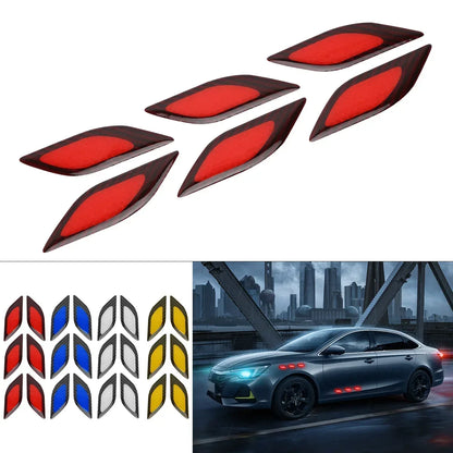 6PCS Set Reflective Stickers anti-scratch Safety Warning Sticker