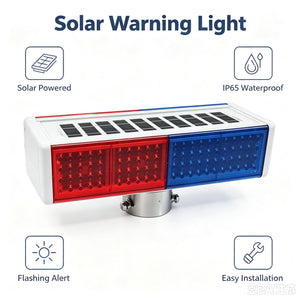 Solar Warning Flash Red Blue double-sided Night Traffic Road