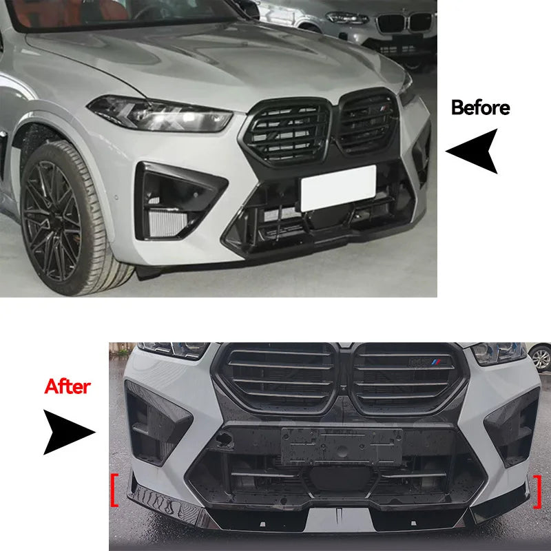 For BMW X5M F95 2024- 2025 Front Bumper Lip Spoiler Splitters
