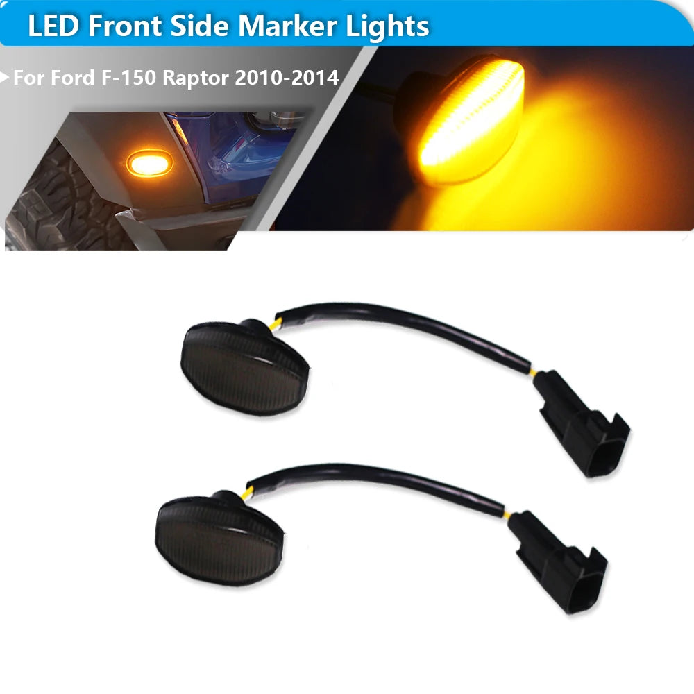 For Ford Raptor Fender Side Marker 2PCS Red White Amber 12-smd