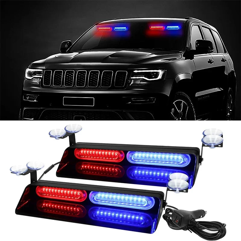 48LED In Strobe Windshield Warning Safety Flashing Beacon Trucks