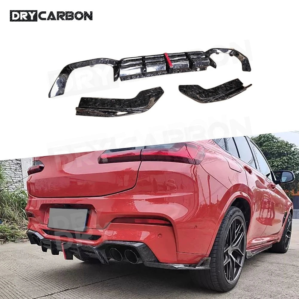 For BMW X4 F98 X4M 2019 Carbon Fiber Rear Diffuser Spoiler Side
