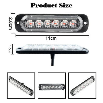12V 24V Front Grille Strobe Warning Brightness Red Blue