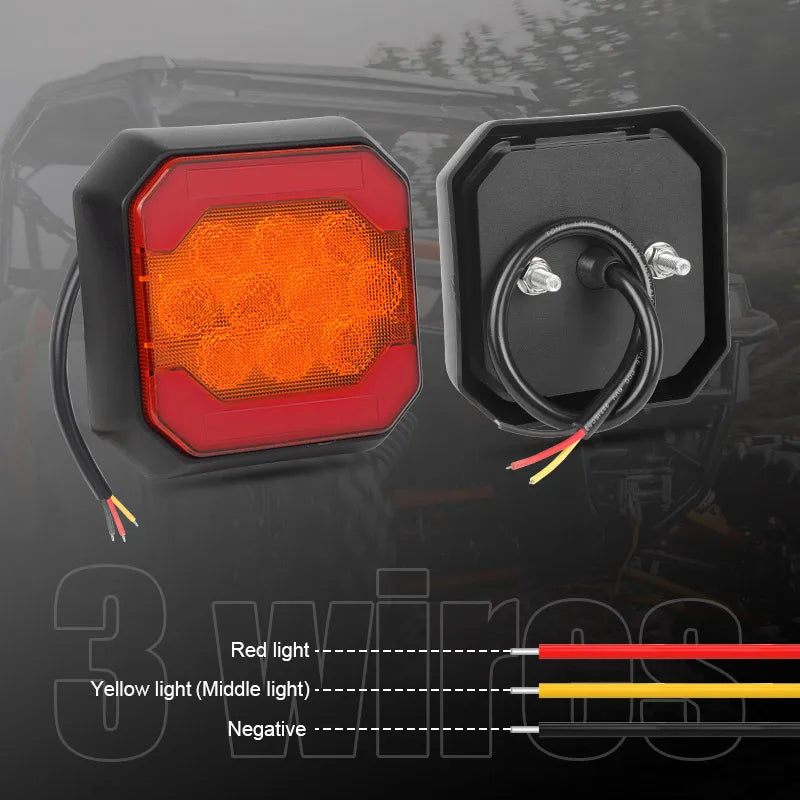 For Trailer 3.5 Inch Square Truck Tail 12V 24V Van Bus