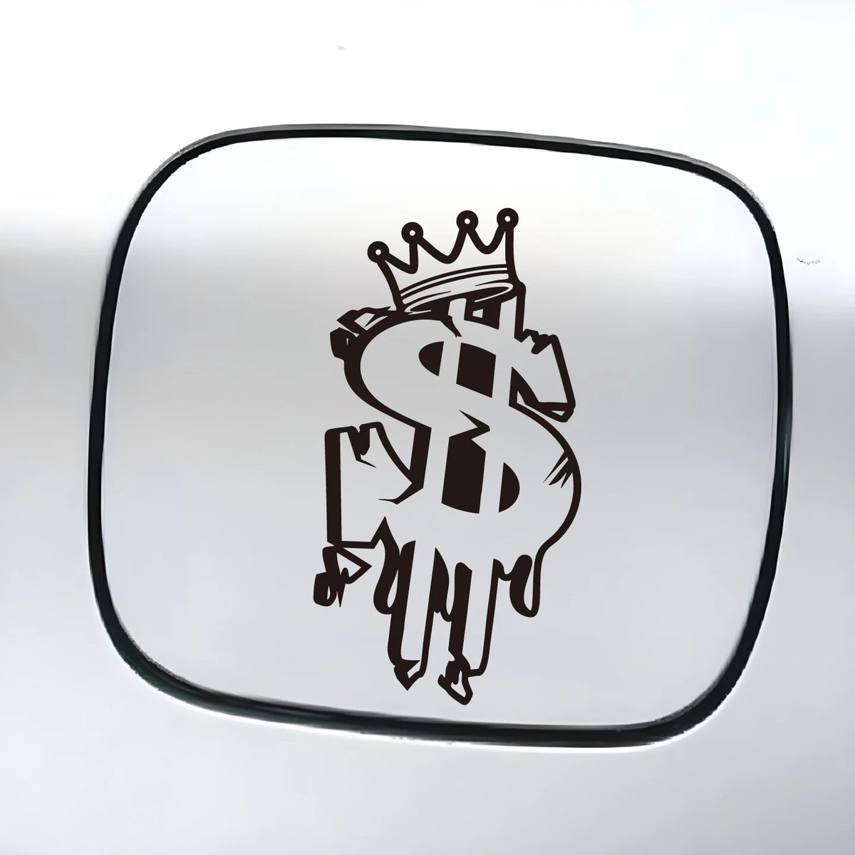 Crown Dollar Fuel Tank Cap Window Glass Sticker Interesting