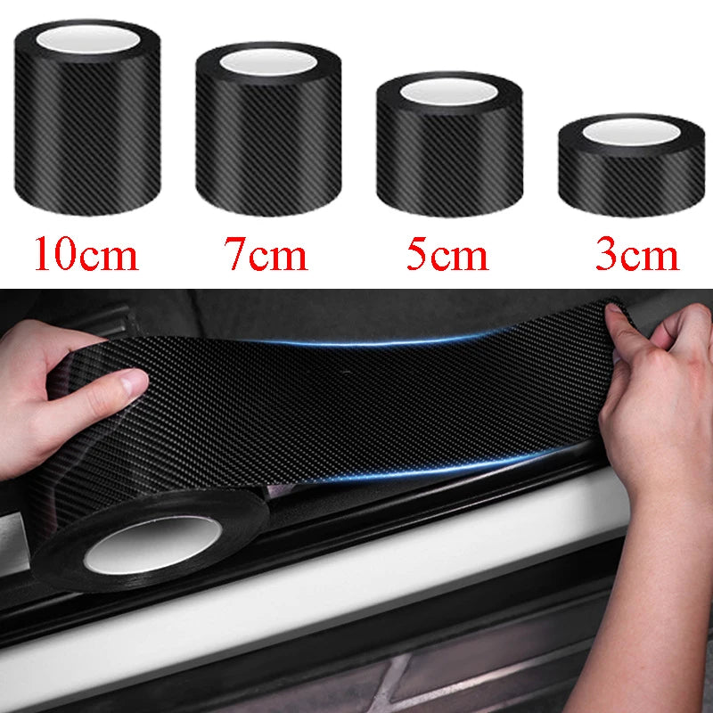 5M 3D Carbon Fiber Sticker Paste Protector Strip Door