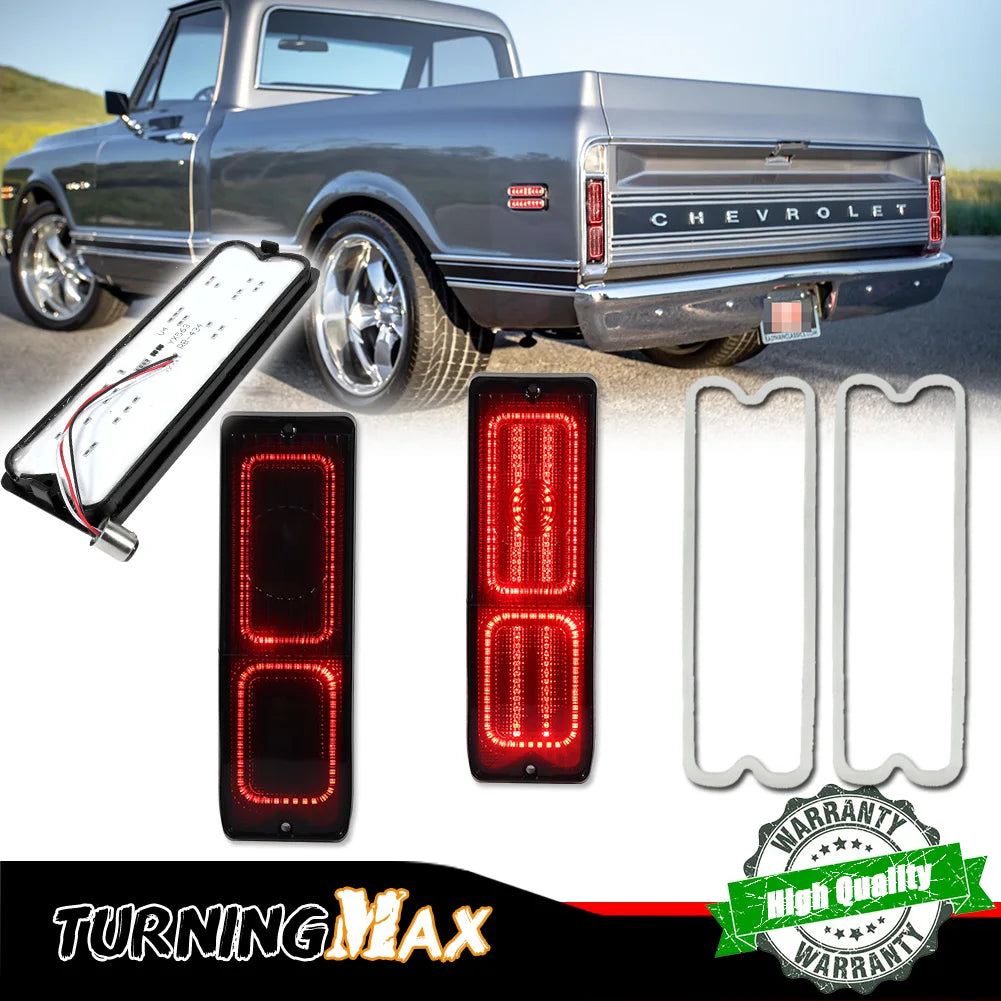 For Chevy & GMC Smoked Clear Red Lens Rear Tail Brake Trucks