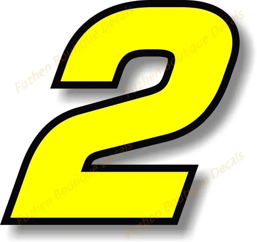 Sticker Boutique Decals Exterior Yellow Race Numbers Black Border
