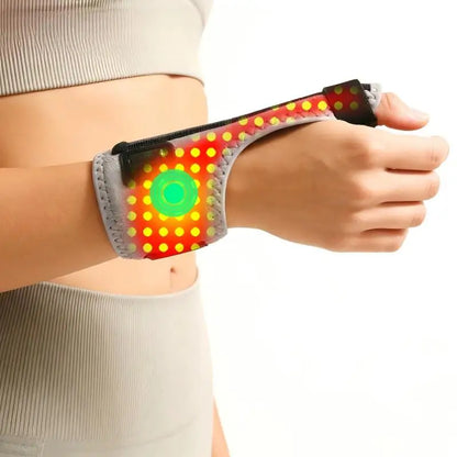 Red Electric Heating Thumb Support Vibrating Massager Relieves