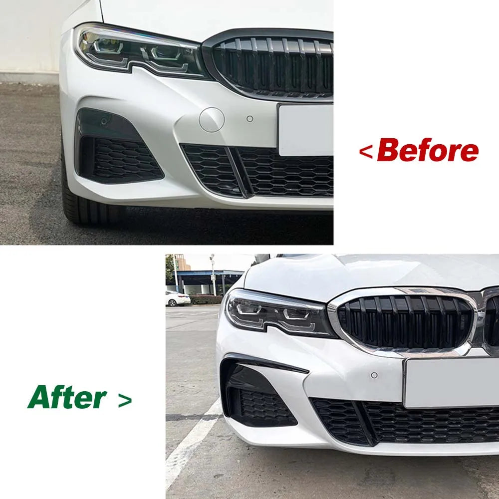 For BMW G20 G21 Front Bumper Lip Spoiler Fog Cover Trim Grille