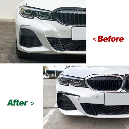 For BMW G20 G21 Front Bumper Lip Spoiler Fog Cover Trim Grille